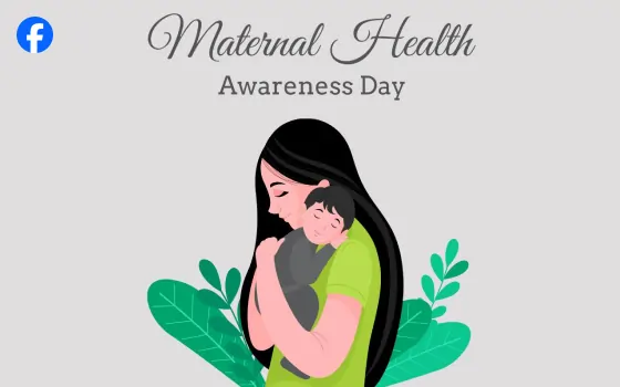 Preview image featuring an illustration of a mother holding her baby for Maternal Health Awareness Day.